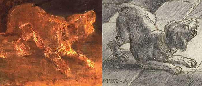 MA-XRF scan revealing the underlying sketch of The Night Watch