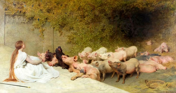 Circe and the Friends of Ulysses Briton Rivière