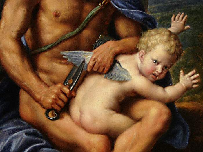 chronos corta las alas de cupido1